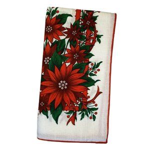 Poinsettia Christmas Cloth Napkins Soil Release Pe